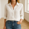 Timeless Long Sleeve White Linen Shirt