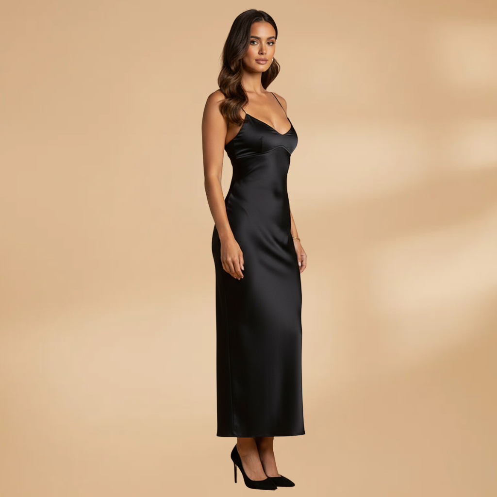 Elegant Black Bodycon Dress for Women | Formal Long Dress with Flattering Fit 2