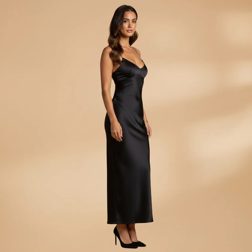 Elegant Black Bodycon Dress for Women | Formal Long Dress with Flattering Fit 4