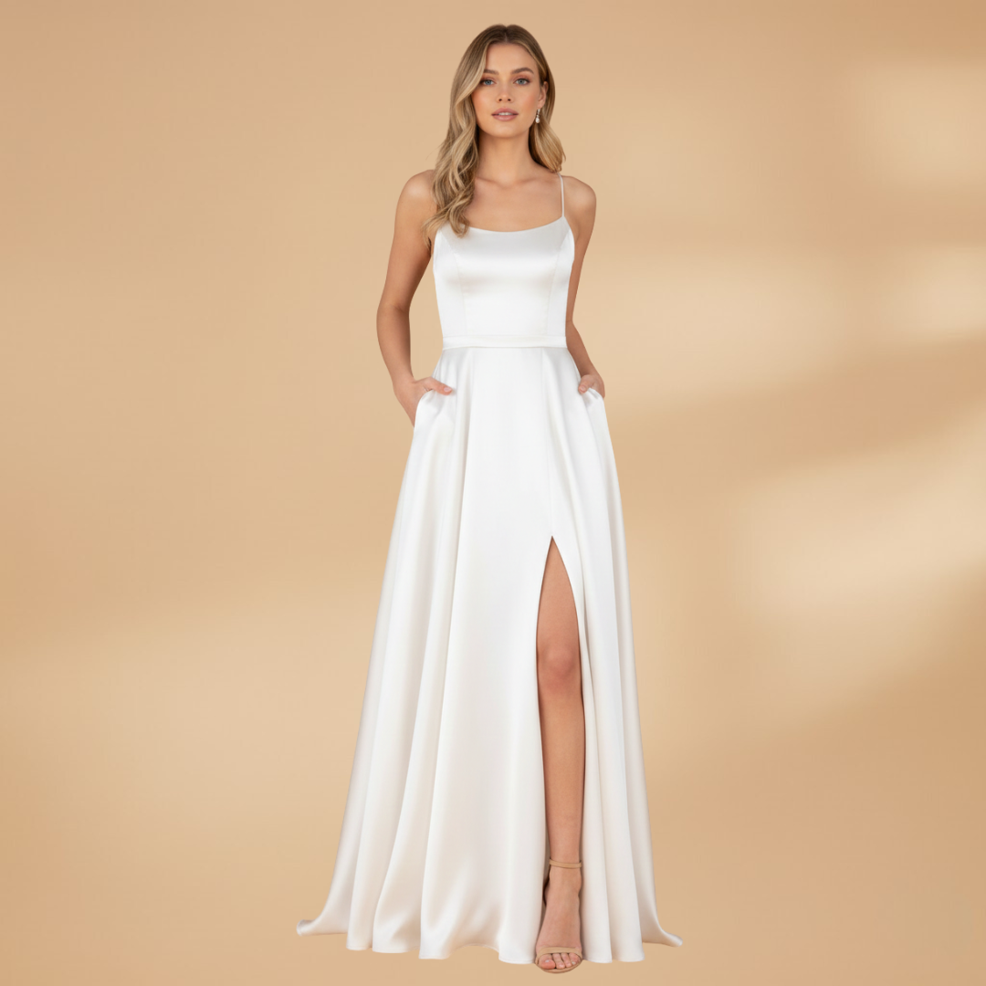Elegant U-Neck Maxi Dress for Women with High Slit - Perfect Cocktail or Formal Wear 11