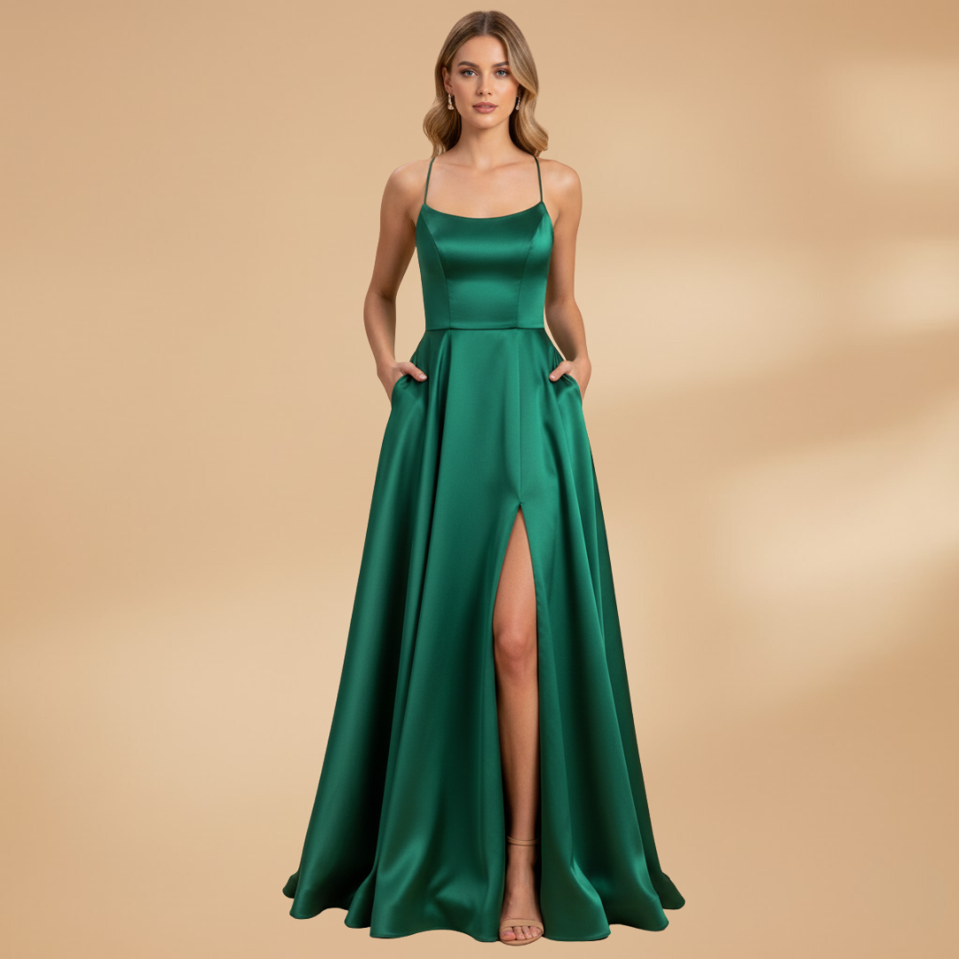 Elegant U-Neck Maxi Dress for Women with High Slit - Perfect Cocktail or Formal Wear 14