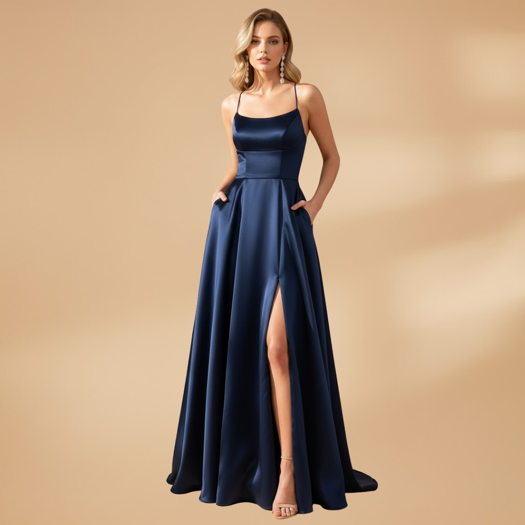 Elegant U-Neck Maxi Dress for Women with High Slit - Perfect Cocktail or Formal Wear 15