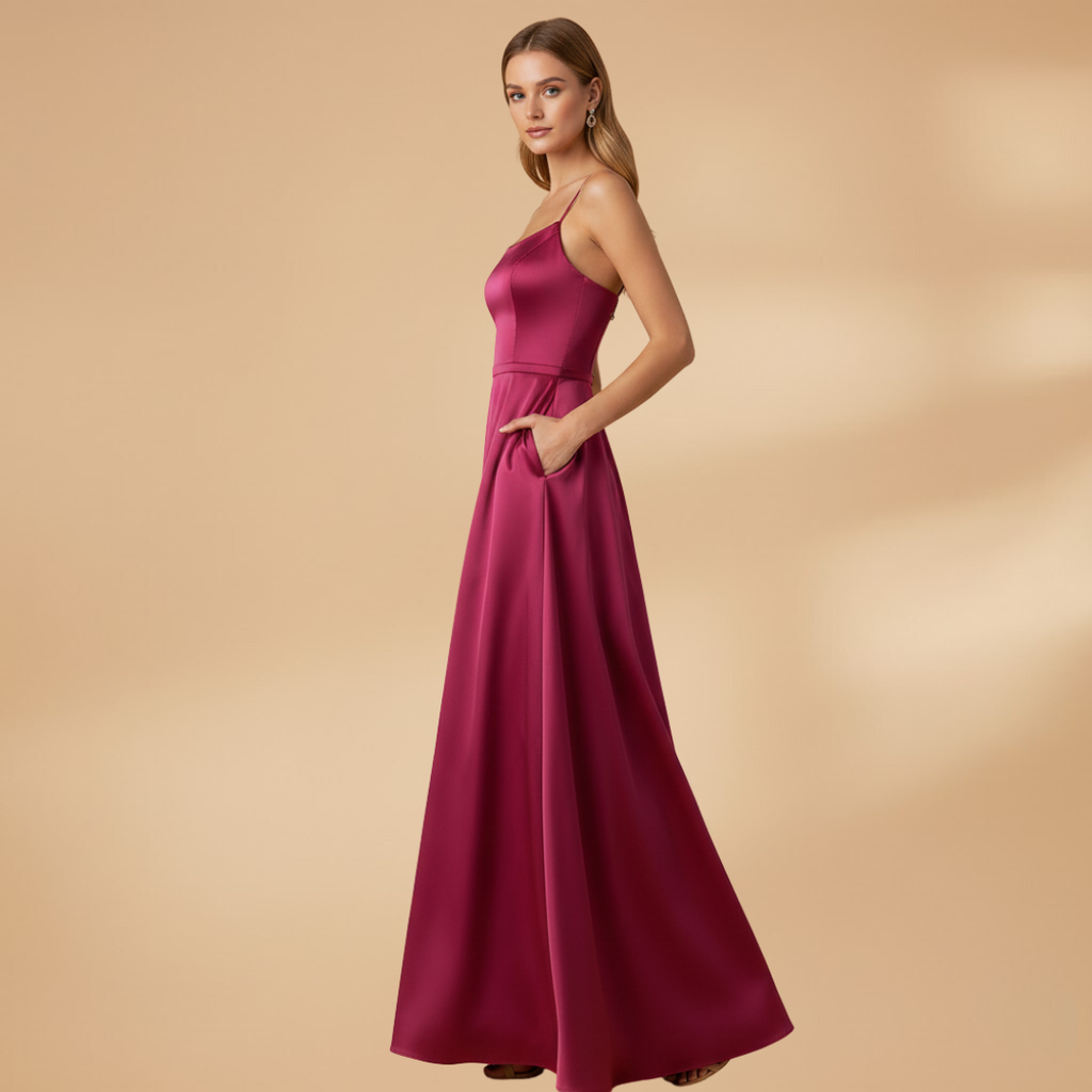 Elegant U-Neck Maxi Dress for Women with High Slit - Perfect Cocktail or Formal Wear 4