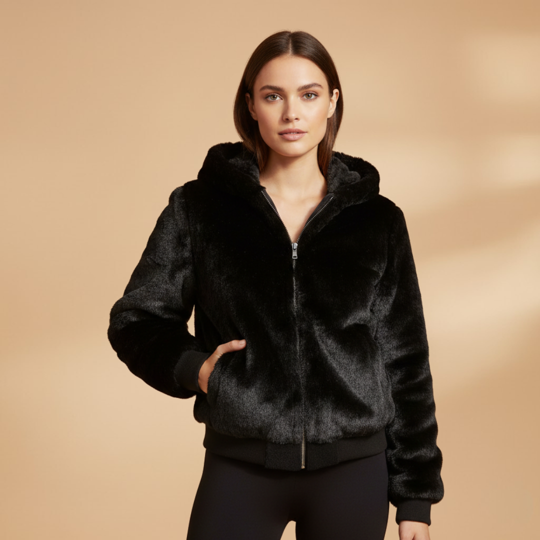 Elegant Women's Bomber Jacket with Zip Front Closure and Practical Design 0