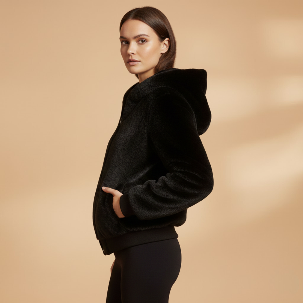 Elegant Women's Bomber Jacket with Zip Front Closure and Practical Design 2