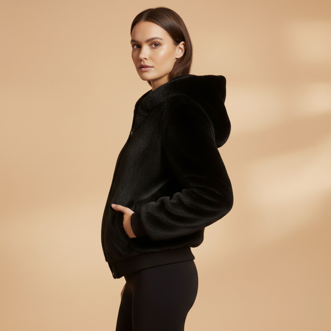 Elegant Women's Bomber Jacket with Zip Front Closure and Practical Design 2