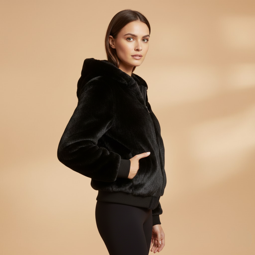 Elegant Women's Bomber Jacket with Zip Front Closure and Practical Design 3