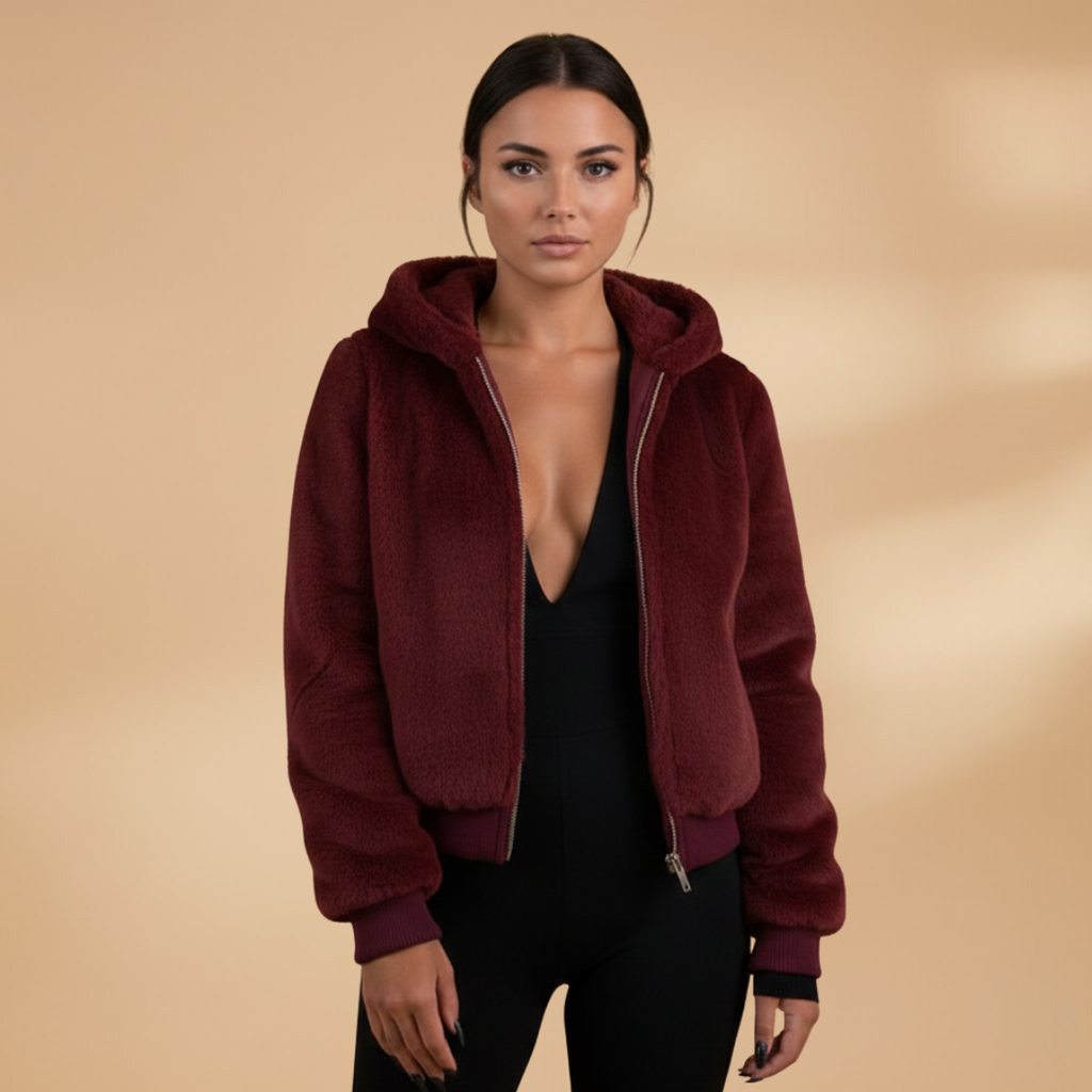 Elegant Women's Bomber Jacket with Zip Front Closure and Practical Design 5