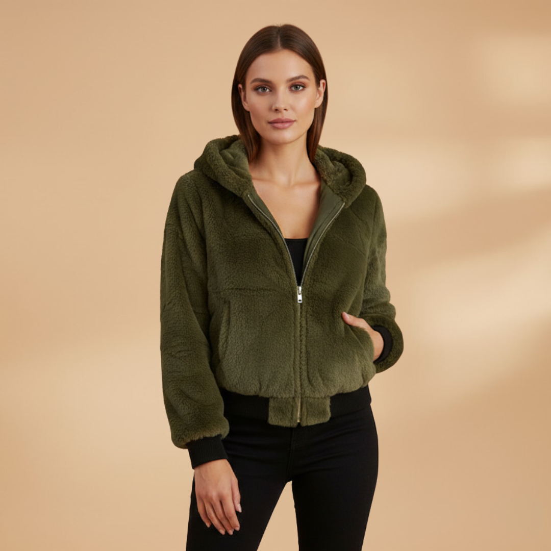 Elegant Women's Bomber Jacket with Zip Front Closure and Practical Design 8