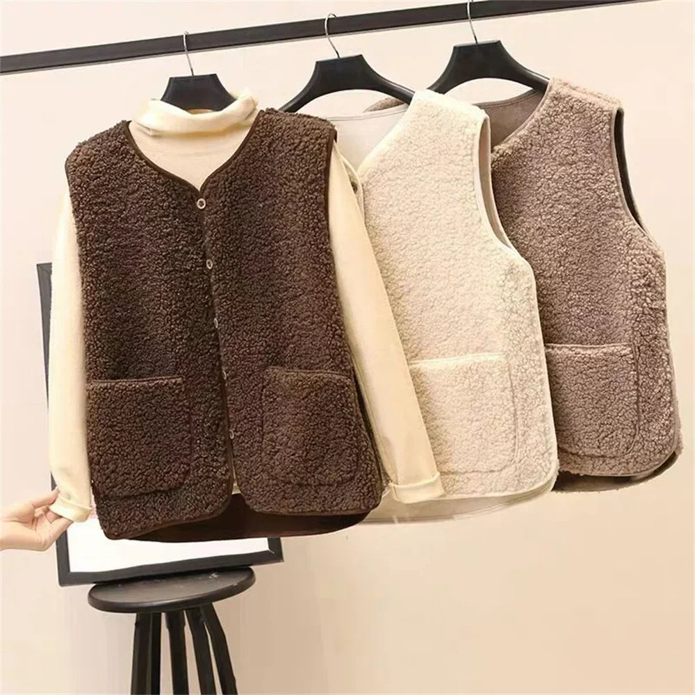 Body - Women's Soft Gilet with Buttons and Pockets