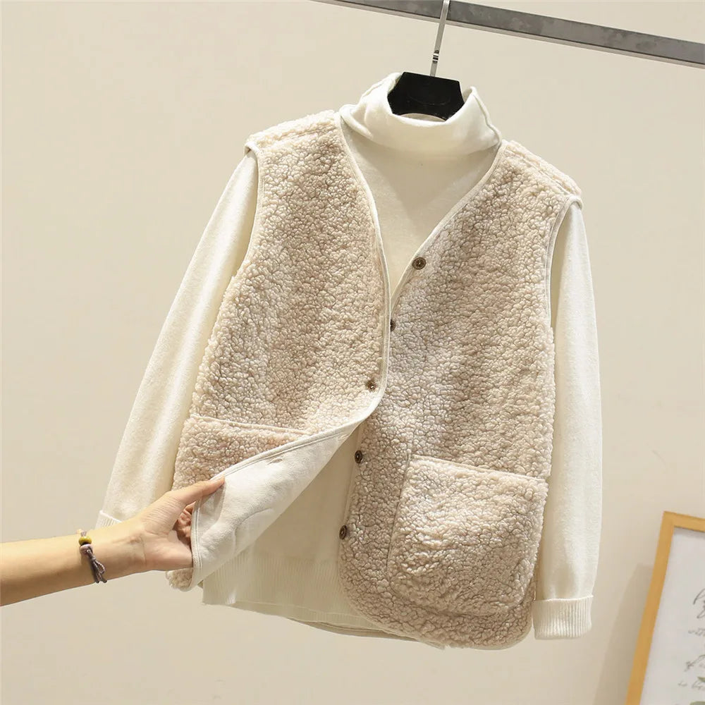 Body - Women's Soft Gilet with Buttons and Pockets