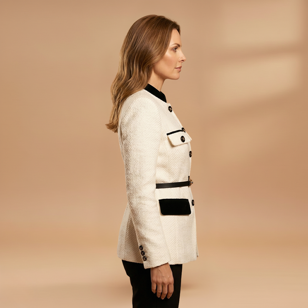 Flattering Women's Wool Blend Jacket with Button Closure for Stylish Warmth 2