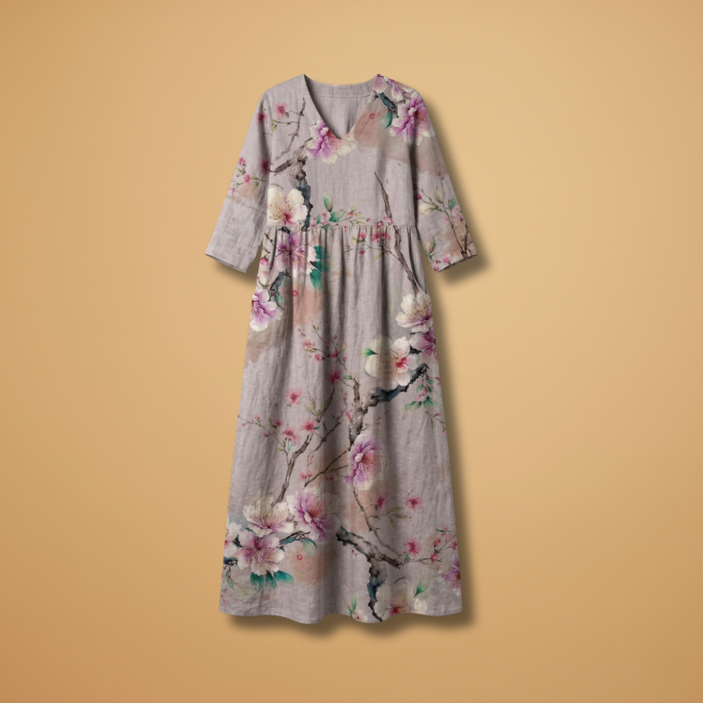 Floral V-Neck Summer Dress for Women in Plus Sizes - Comfortable and Stylish 1