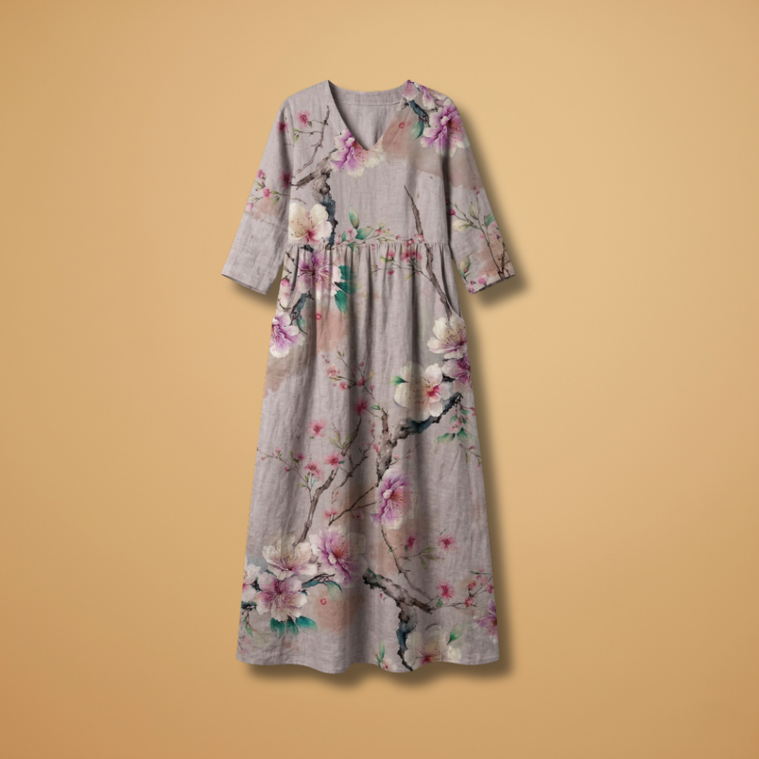 Floral V-Neck Summer Dress for Women in Plus Sizes - Comfortable and Stylish 1