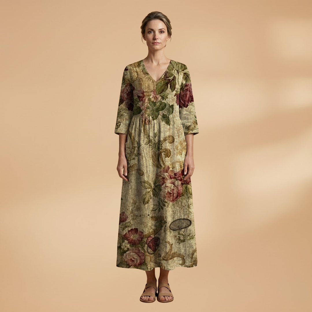 Floral V-Neck Summer Dress for Women in Plus Sizes - Comfortable and Stylish 11