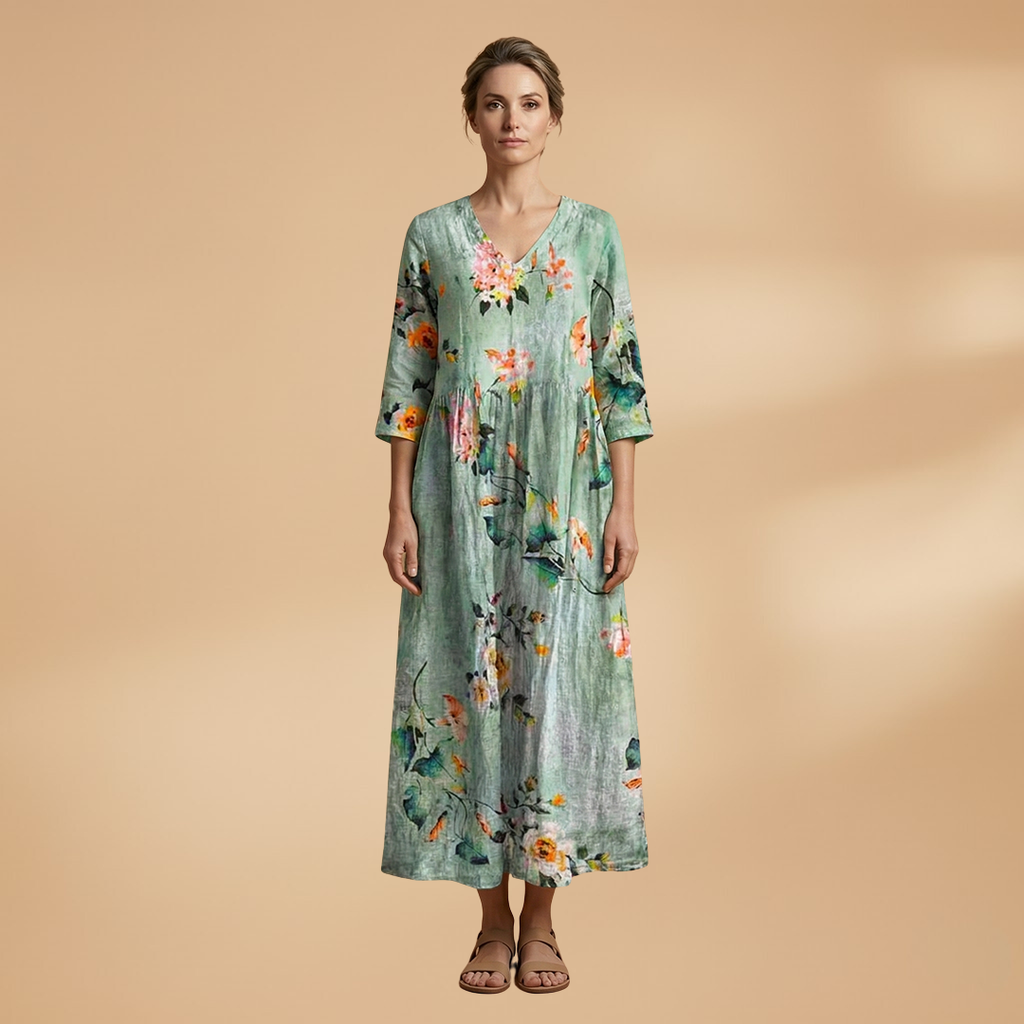 Floral V-Neck Summer Dress for Women in Plus Sizes - Comfortable and Stylish 13