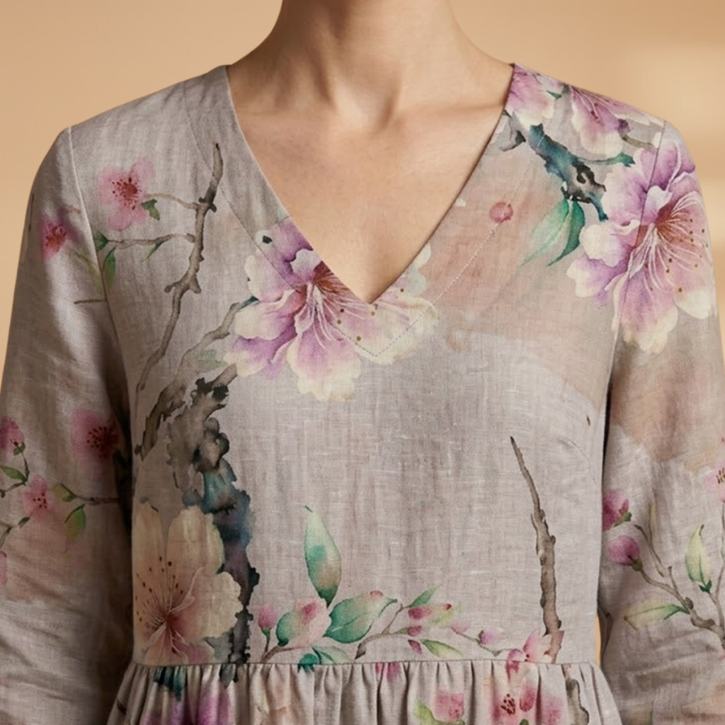 Floral V-Neck Summer Dress for Women in Plus Sizes - Comfortable and Stylish 5