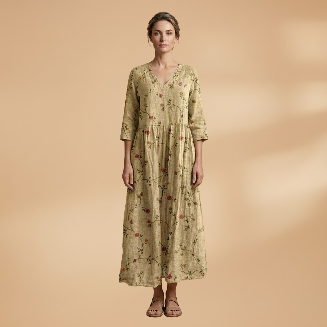 Floral V-Neck Summer Dress for Women in Plus Sizes - Comfortable and Stylish 6