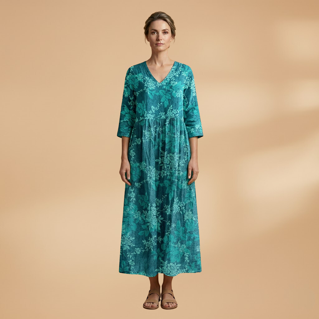 Floral V-Neck Summer Dress for Women in Plus Sizes - Comfortable and Stylish 8