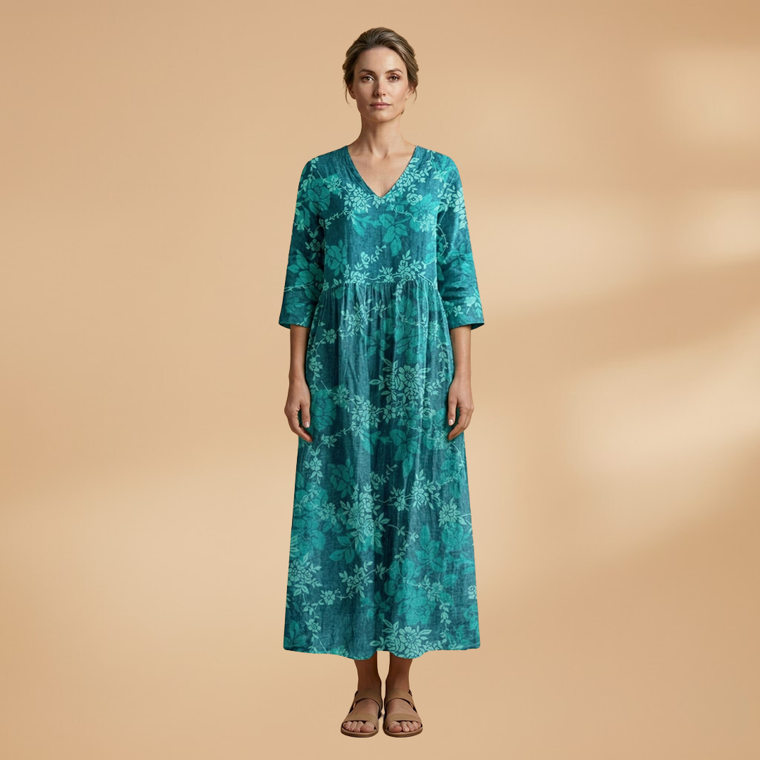 Floral V-Neck Summer Dress for Women in Plus Sizes - Comfortable and Stylish 8