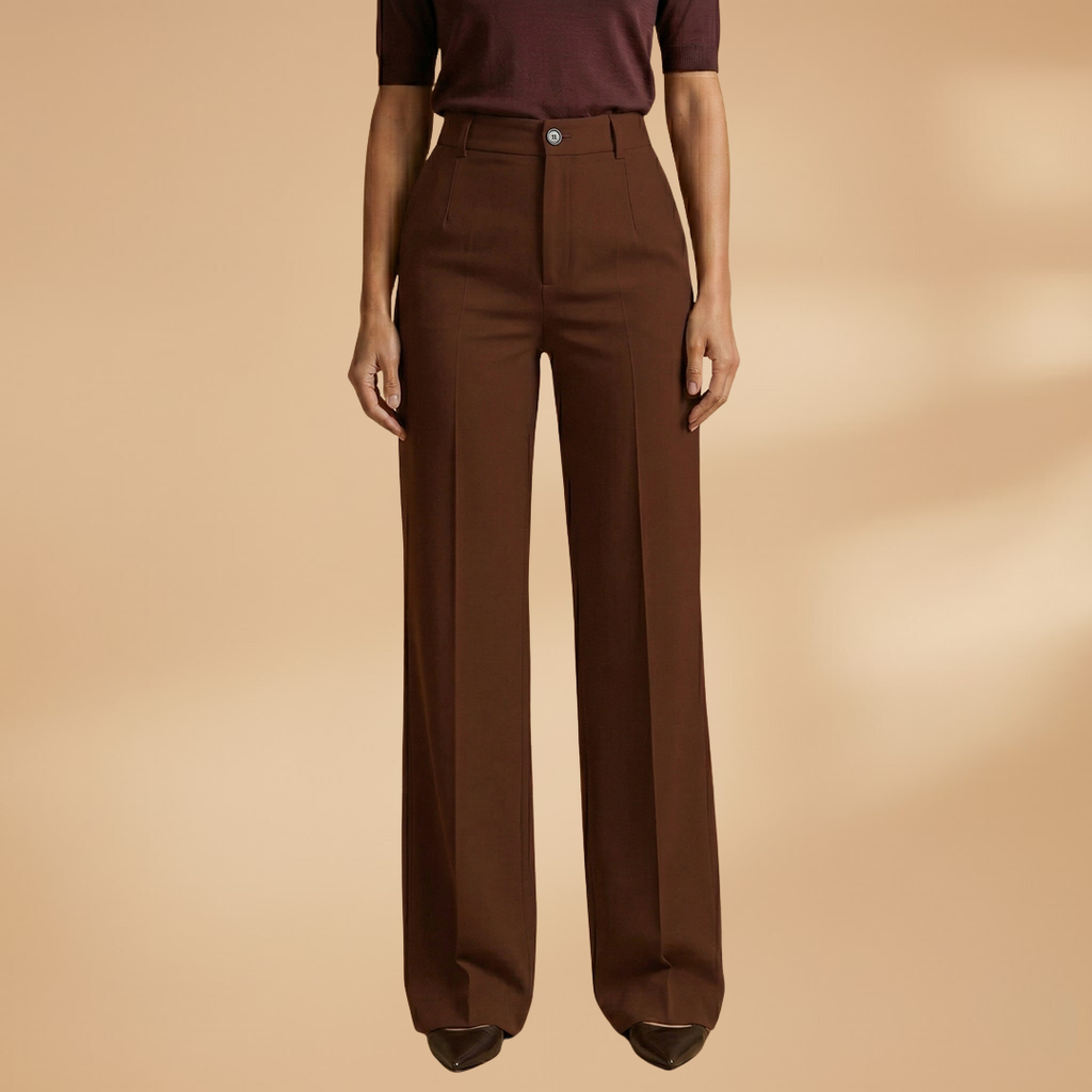 High-Waisted Black Trousers for Women in Soft Stretch Fabric 0