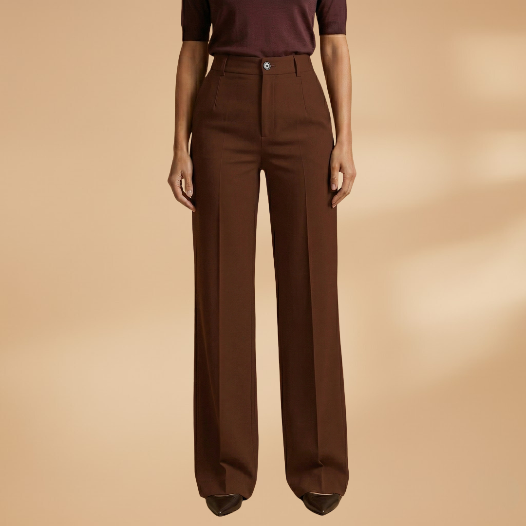 High-Waisted Black Trousers for Women in Soft Stretch Fabric 0