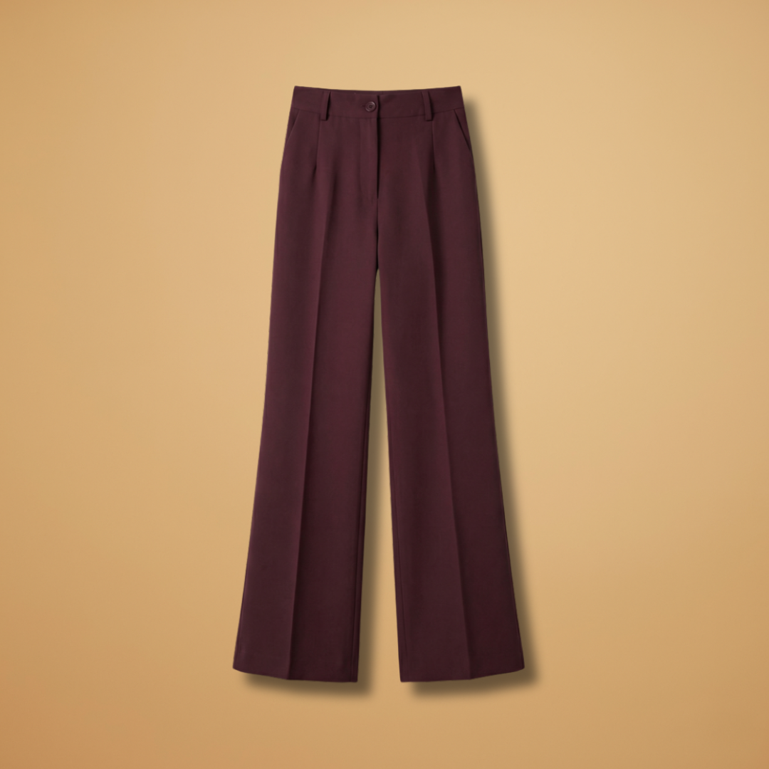 High-Waisted Black Trousers for Women in Soft Stretch Fabric 1