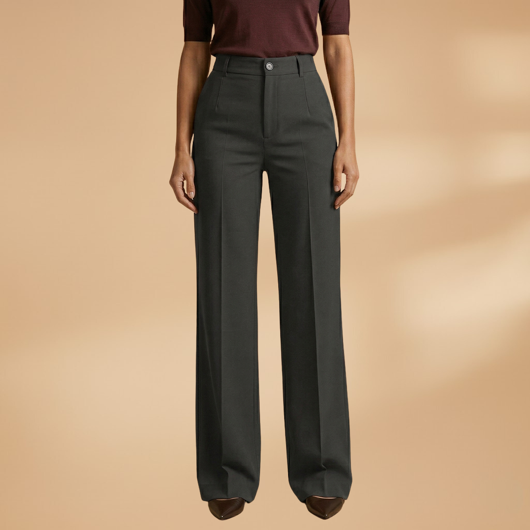 High-Waisted Black Trousers for Women in Soft Stretch Fabric 10
