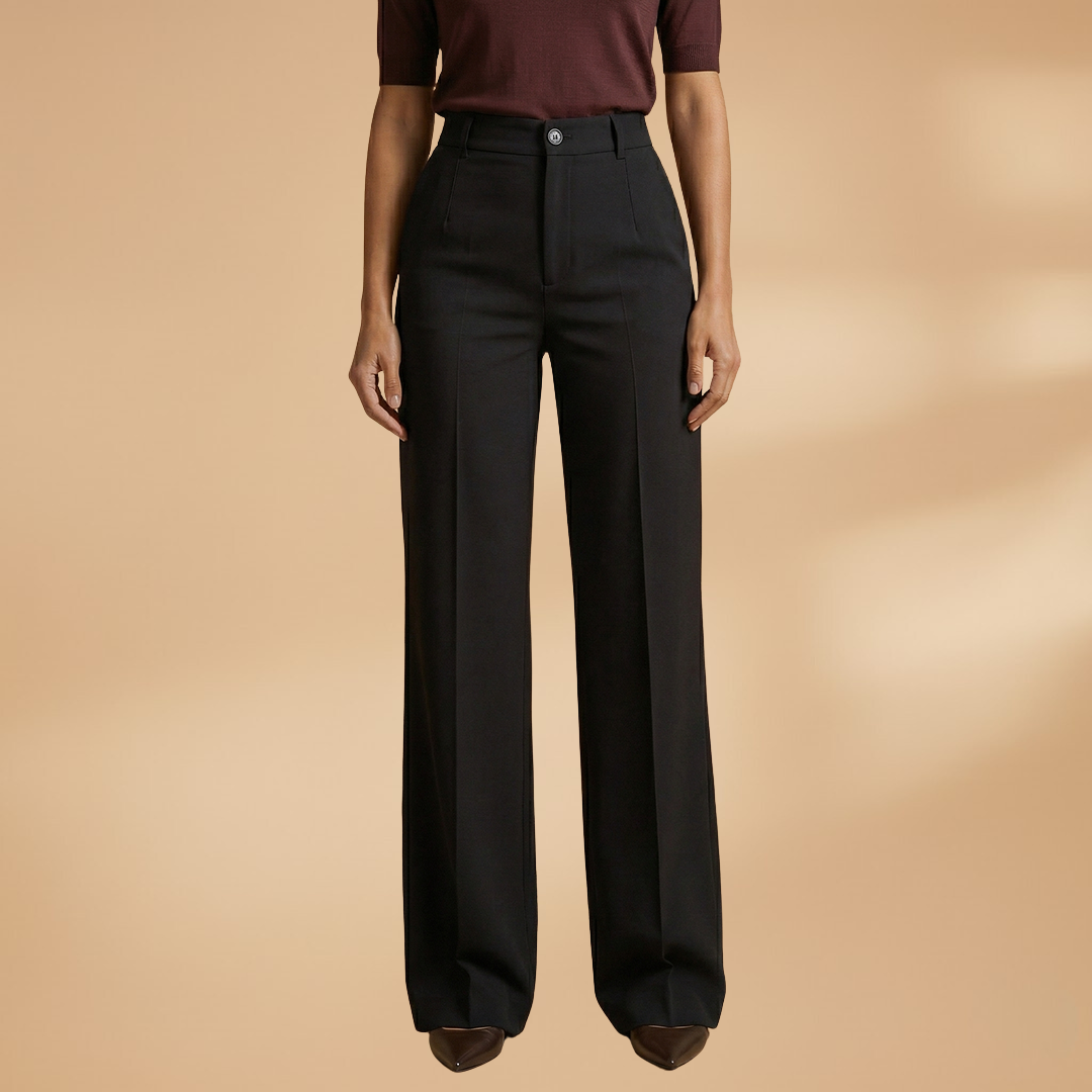 High-Waisted Black Trousers for Women in Soft Stretch Fabric 12
