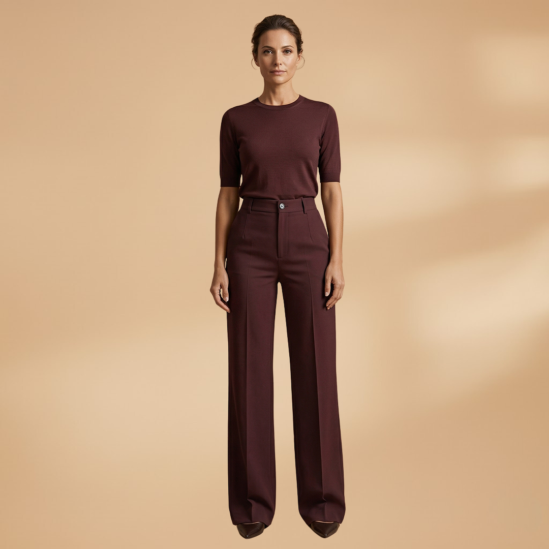 High-Waisted Black Trousers for Women in Soft Stretch Fabric 2