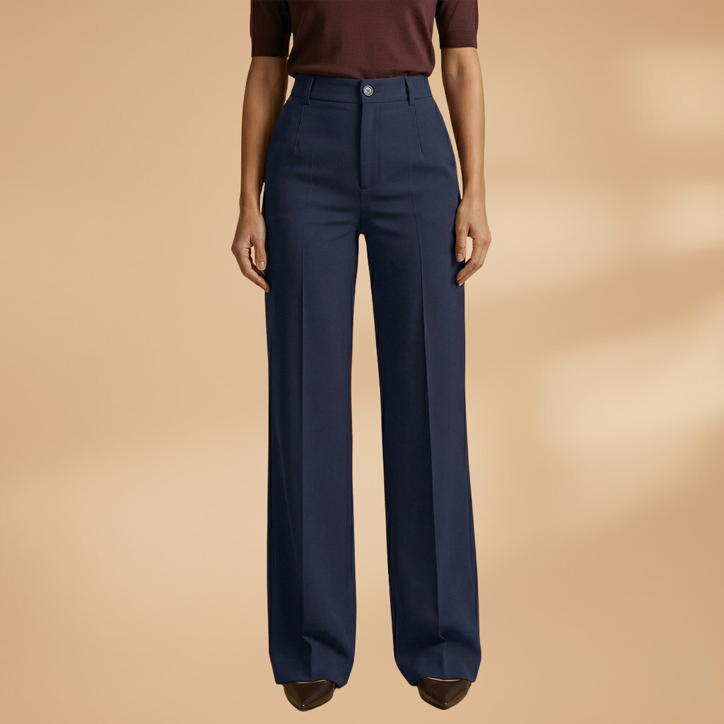 High-Waisted Black Trousers for Women in Soft Stretch Fabric 8