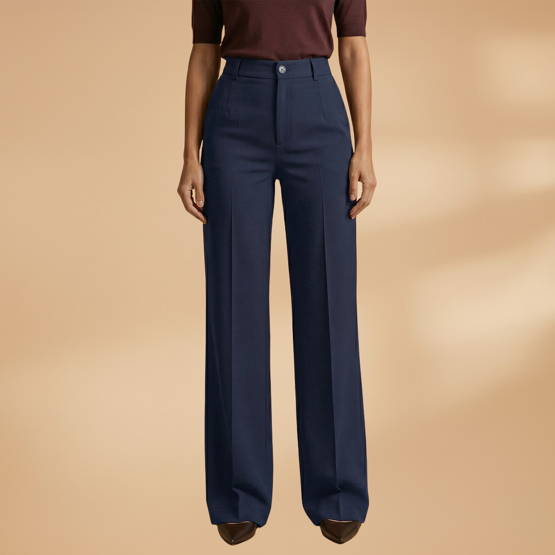 High-Waisted Black Trousers for Women in Soft Stretch Fabric 8
