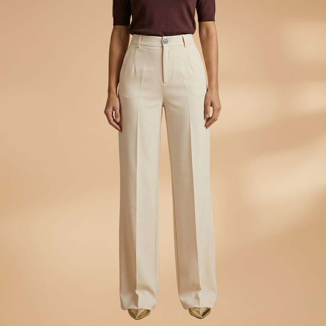High-Waisted Black Trousers for Women in Soft Stretch Fabric 9