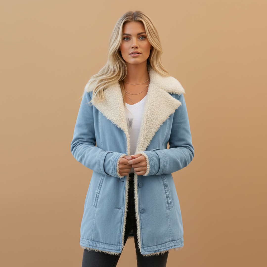 High Collar Women's Winter Jacket with Zip Front Closure and Pockets 10