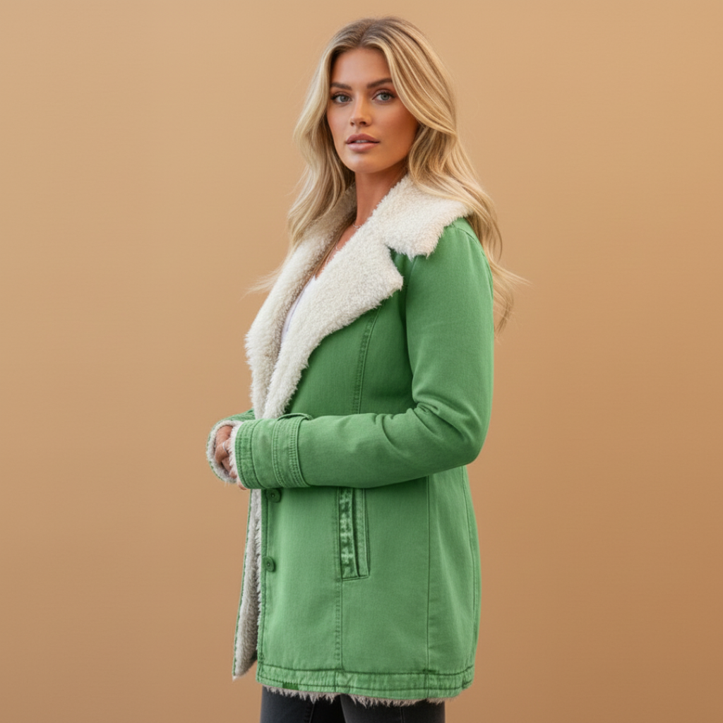 High Collar Women's Winter Jacket with Zip Front Closure and Pockets 3