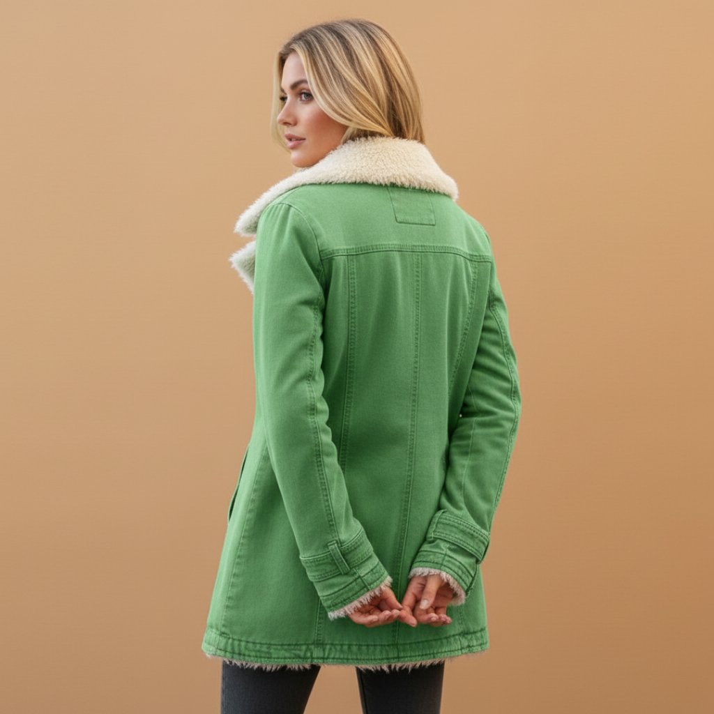 High Collar Women's Winter Jacket with Zip Front Closure and Pockets 4