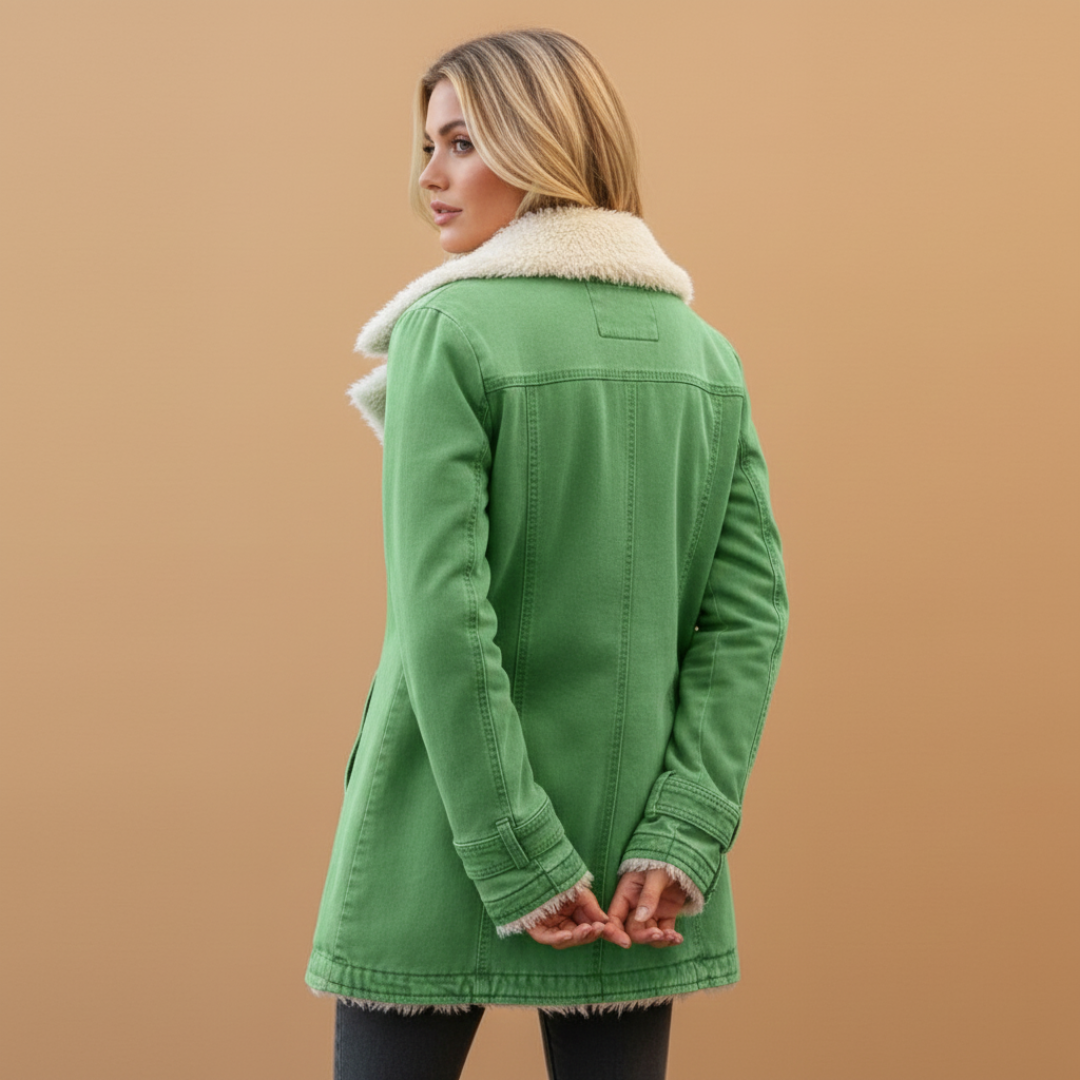 High Collar Women's Winter Jacket with Zip Front Closure and Pockets 4