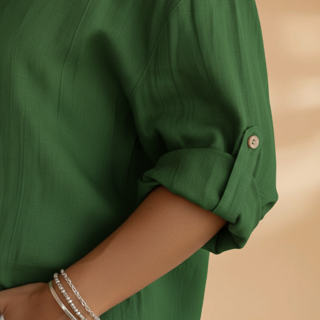 Loose-Fit Long Sleeve Women's Blouse with Button Placket for Summer 5
