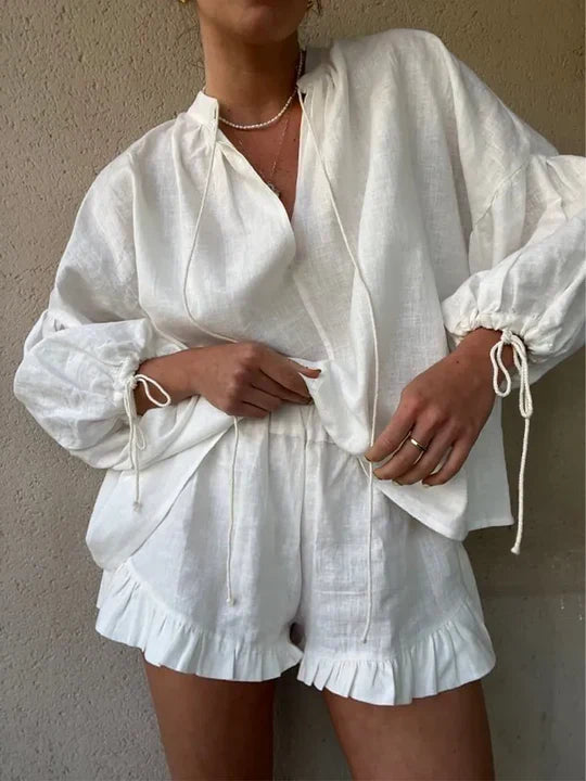 Elise Rowan. – Women’s Ruffle Lounge Set with Relaxed Fit