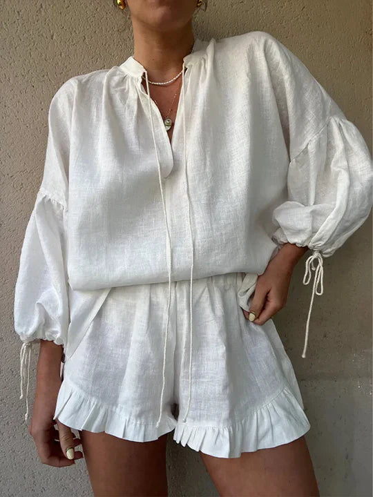 Elise Rowan. – Women’s Ruffle Lounge Set with Relaxed Fit
