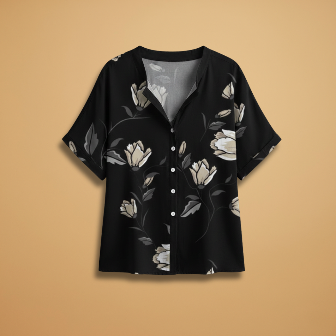 Relaxed Fit Women's Summer Blouse in Lightweight Fabric - Versatile Casual Top 1