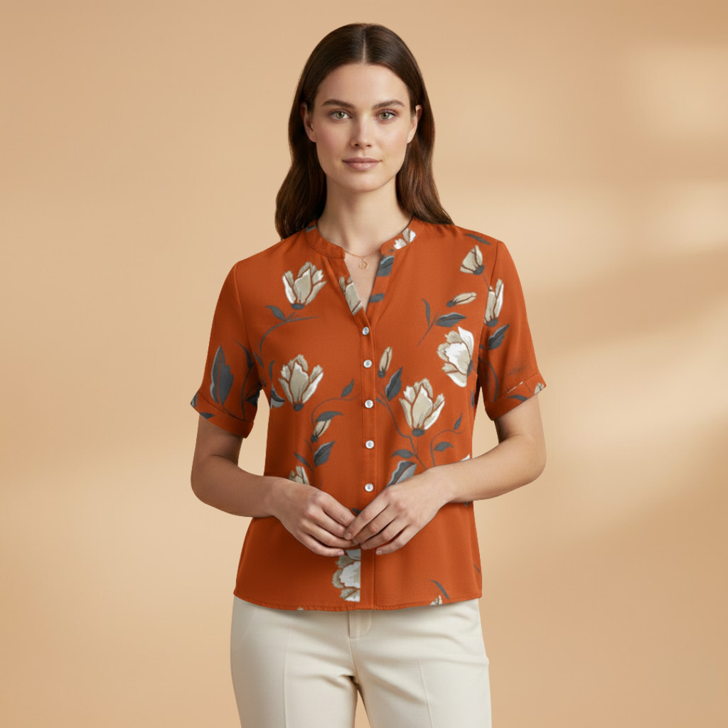 Relaxed Fit Women's Summer Blouse in Lightweight Fabric - Versatile Casual Top 6