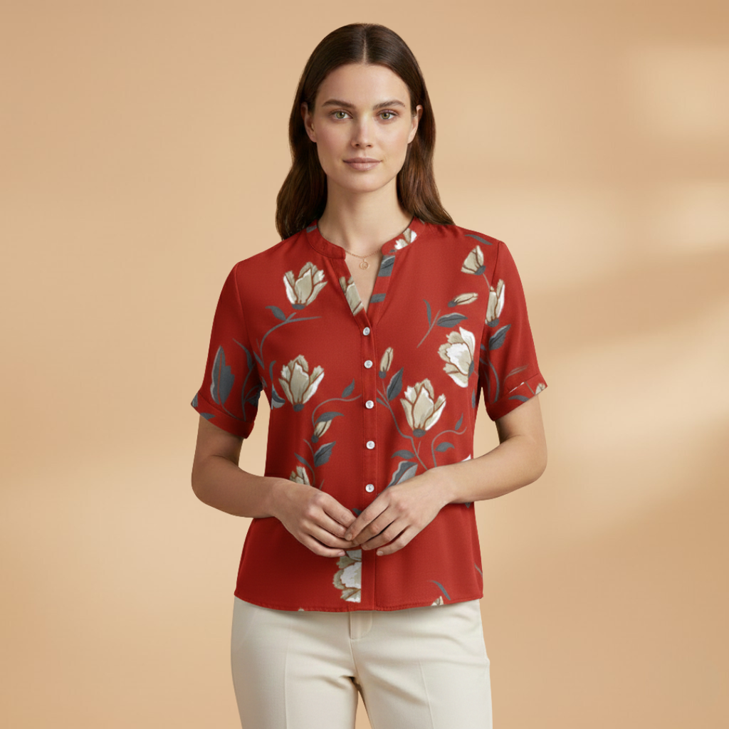 Relaxed Fit Women's Summer Blouse in Lightweight Fabric - Versatile Casual Top 7