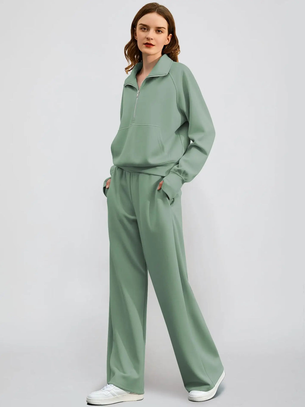 Elcevi | Leisure Duo Set with Half Zip