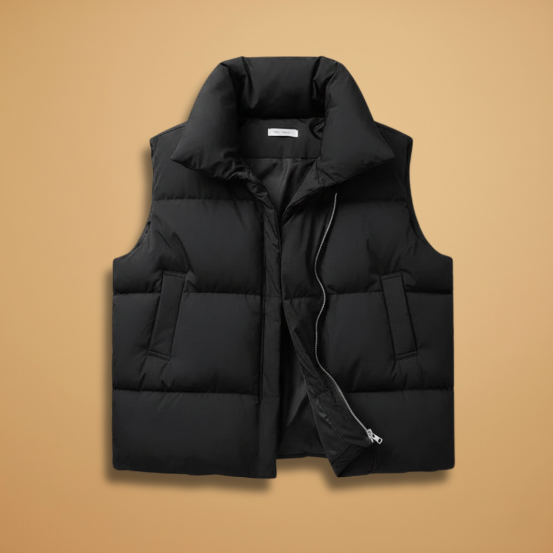 Sleeveless Women's Bodywarmer Jacket with Large Front Pockets and Zip Closure 1