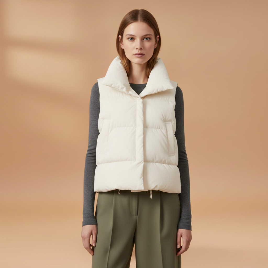Sleeveless Women's Bodywarmer Jacket with Large Front Pockets and Zip Closure 5