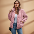 Stand Collar Women's Jacket with Side Pockets - Stylish Women's Coats for Versatile Outfits 0