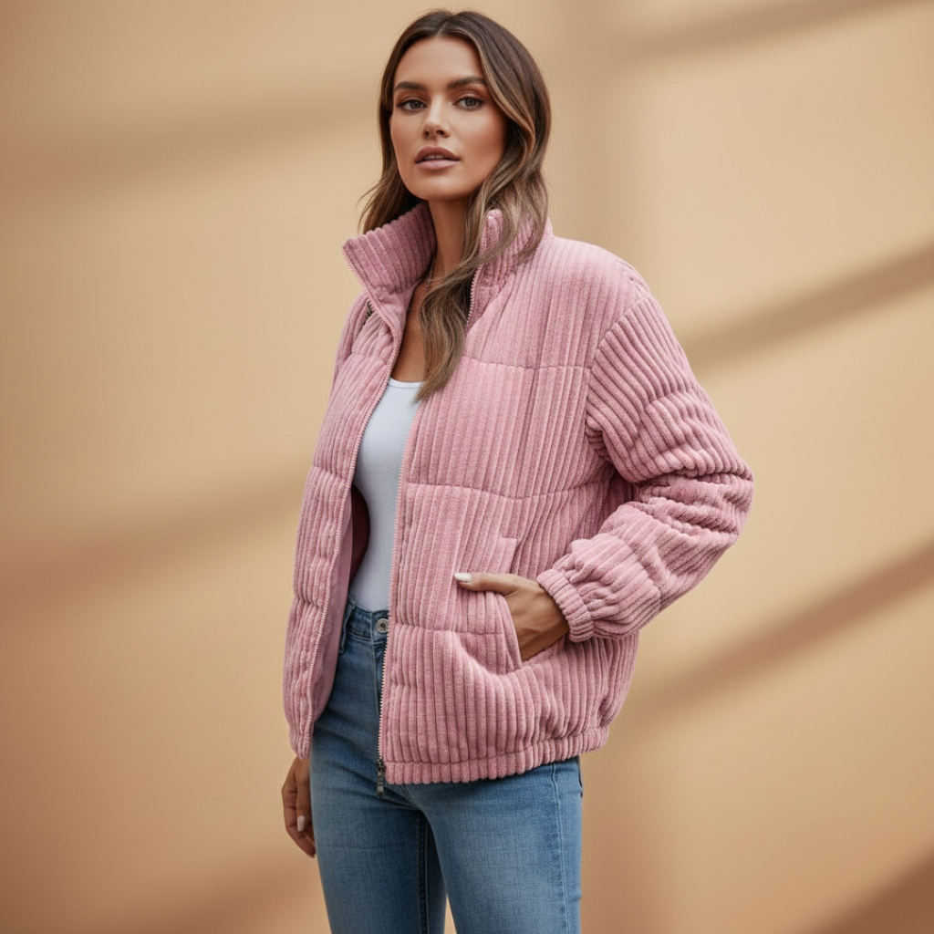 Stand Collar Women's Jacket with Side Pockets - Stylish Women's Coats for Versatile Outfits 2