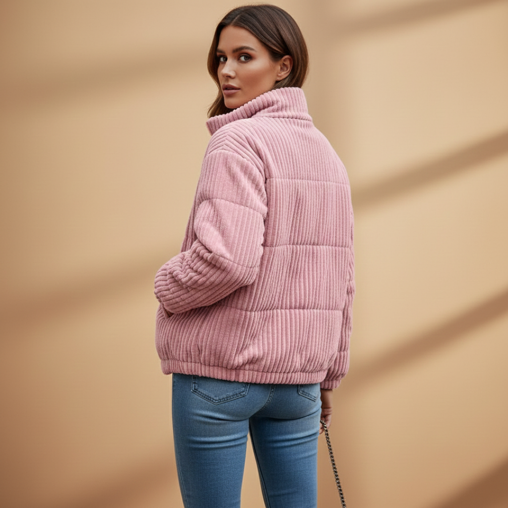 Stand Collar Women's Jacket with Side Pockets - Stylish Women's Coats for Versatile Outfits 3