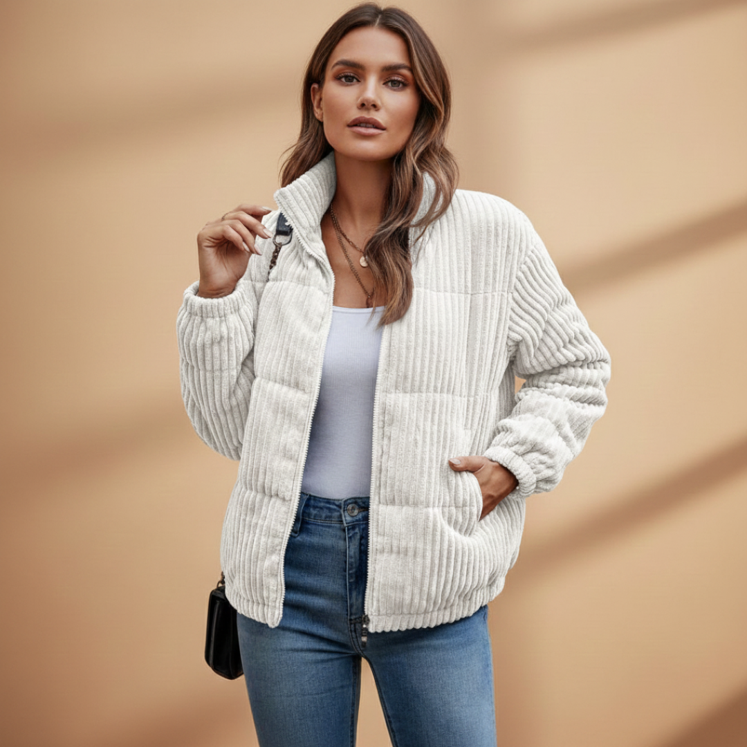 Stand Collar Women's Jacket with Side Pockets - Stylish Women's Coats for Versatile Outfits 4